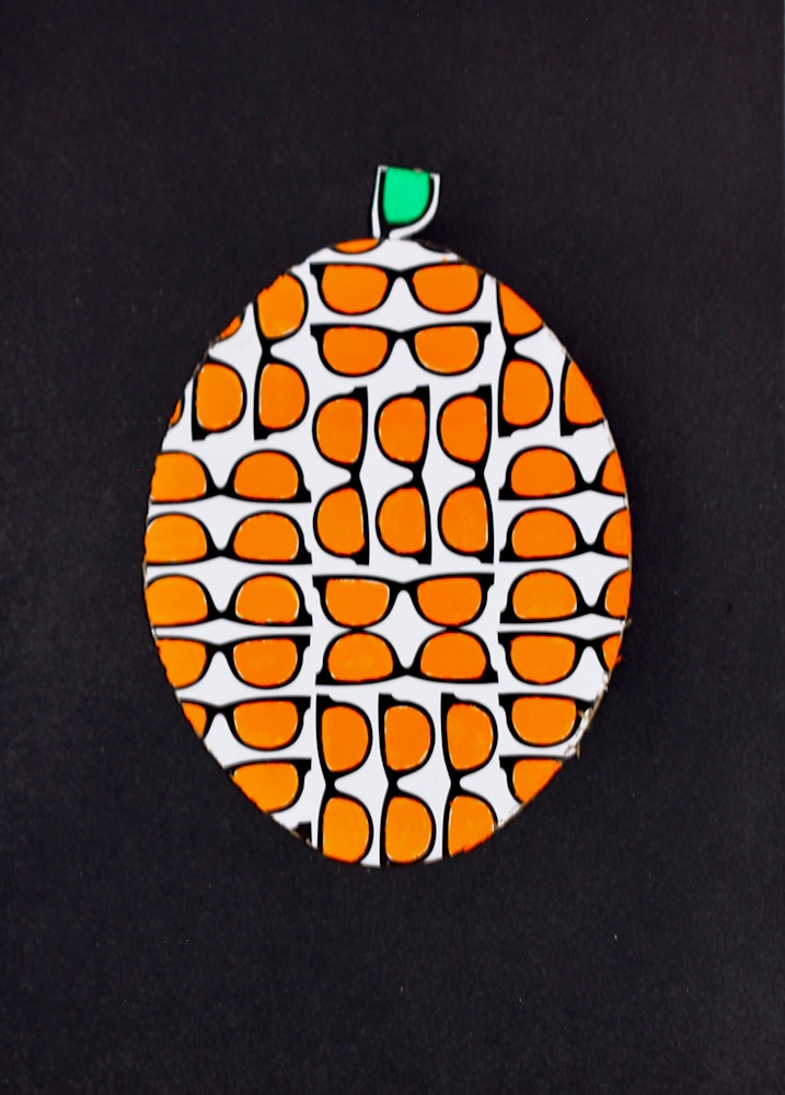 Halloween Abstract Orange Eyeglass Ornament